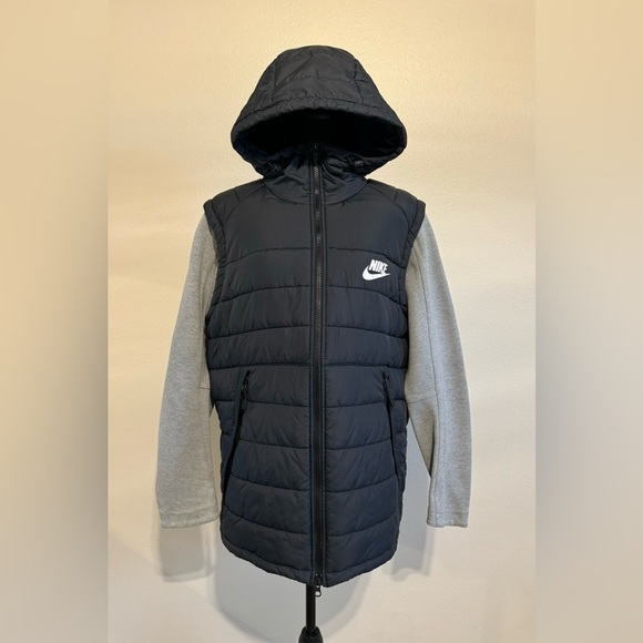 Nike~ Men’s Advance 15  Hooded Jacket Black Size‎ Large Hi-Low Hem Long Sleeve - Picture 9 of 13